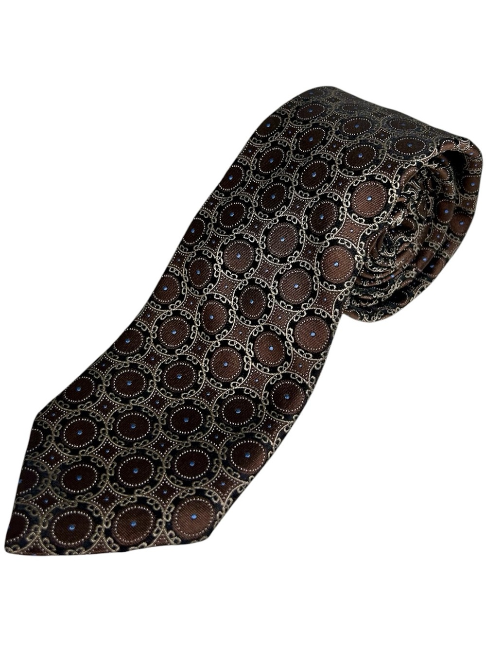 Ted Baker London 100% Silk Tie Geometric Medallion Pattern
